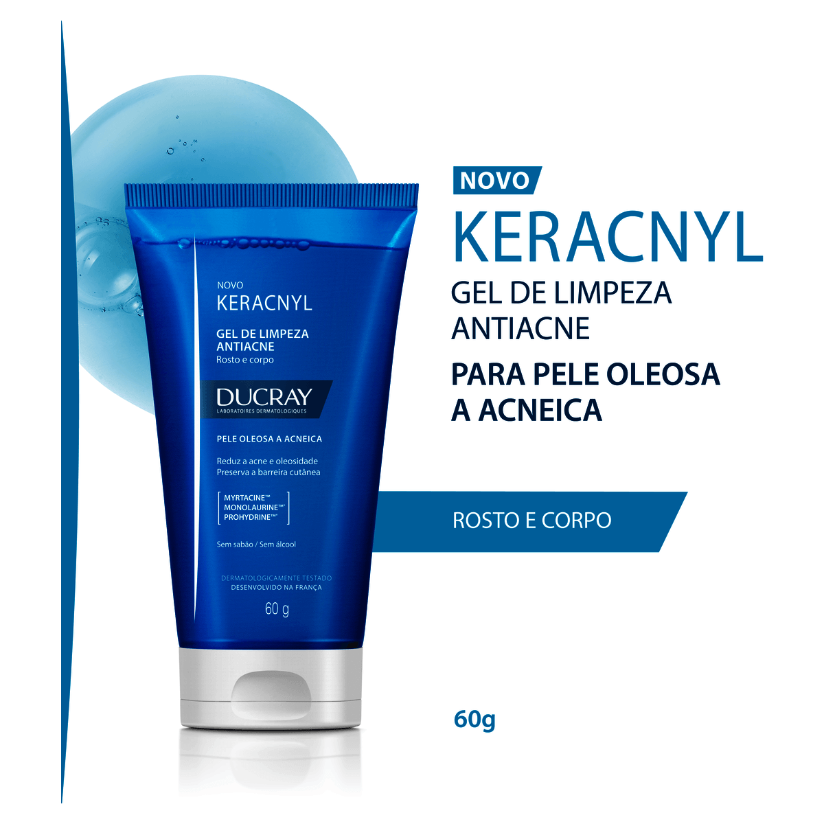 Gel de Limpeza Rosto e Corpo Keracnyl Antiacne Pele Oleosa a Acneica 60g - Preview 3